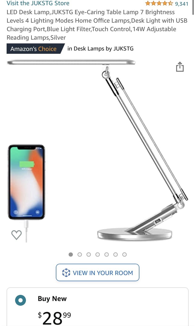 LED Desk Lamp,JUKSTG EyeCaring Table Lamp 7 Brightness Levels 4