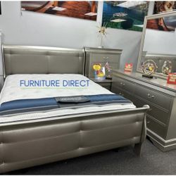 Beautiful 7 PC Bedroom Furniture Sets NOW 75% Off 🥳 (Includes Headboard, Footboard, Siderails, Dresser, Mirror, Nightstand, & Mattress)! 