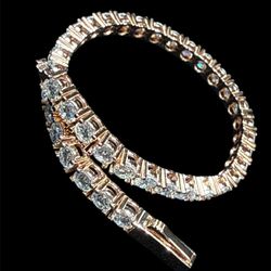 Moissanite Rose Gold 4mm 7 inch .925 Silver Bracelet 