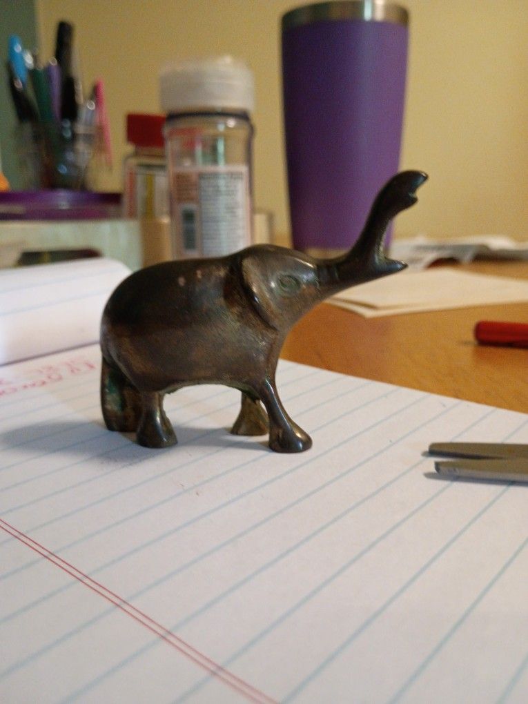 Brass Elephant Trunk Up