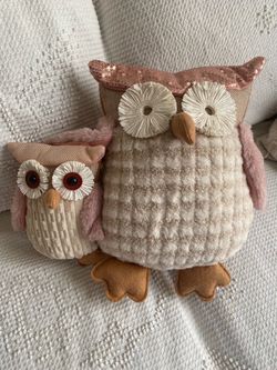 Decorative Plush Owl Stuffed Animals Set of 2