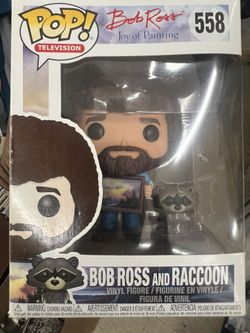 Bob Ross joy of painting with raccoon 