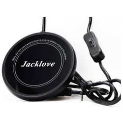 Mug Warmer and Beverage Warmer Waterproof Glass Panel with 63 Inches Long Cord black