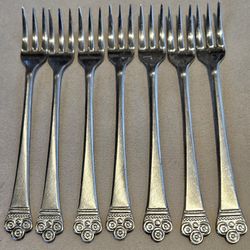 Vintage Cocktail Seafood Forks National Stainless Costa Mesa Patten Discontinued