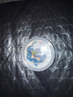 1/2 oz colorized year of dragon .999ag