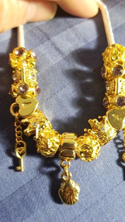 Women's heavy gold Filled bracelets Charms