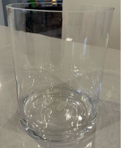 Hand Blown Clear Cylinder Glass Vase