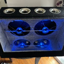 Subwoofer bandpass box for 2 12"subs with blue light also 