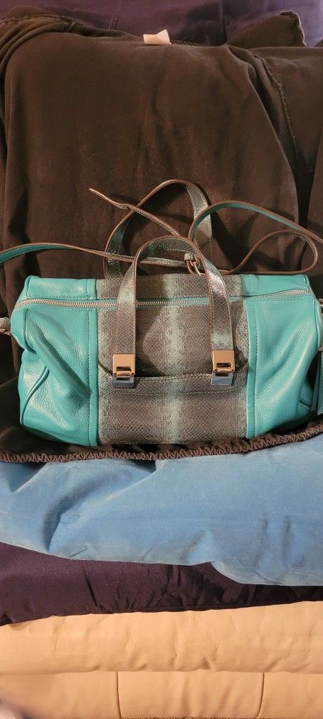 LEATHER TURQUOISE BIMAKOWSKY PURSE