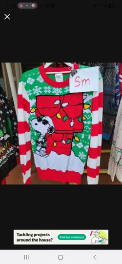 Adult SMALL Snoopy Christmas Ugly Sweater
