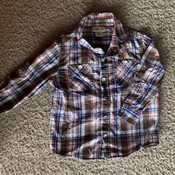 3T Long Sleeved Button Down Plaid Shirt from Cherokee