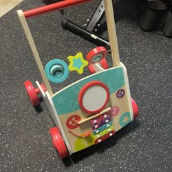 Hape My First Musical Walker Wooden Push & Pull Learning Toy for Baby & Toddler