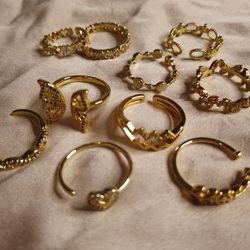18k Gold plated Brass Zircon Heart Butterfly resizable ring gift for daughter girlfriend mom sister 