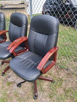 THREE MATCHING ADJUSTABLE OFFICE CHAIRS