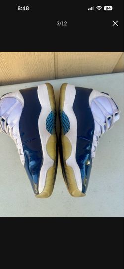 Air Jordan 11 Retro Sneakers White/Navy Blue, Size 9 Men, 378037-123 Win Like 82