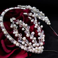 BEAUTIFUL RHINESTONE FAUX PEARL WEDDING HAIR ACCESSORIES 