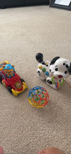 VTech Racer and Pull-along dog plus ball