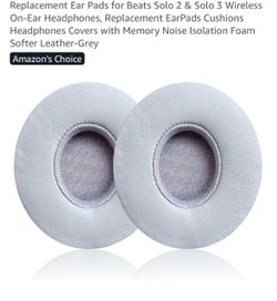 Beats Solo 2 & 3 Replacement Ear Pads Grey