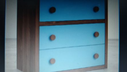 Little Seeds Sierra Ridge Terra 3- Drawer Dresser, Walnut/Blue