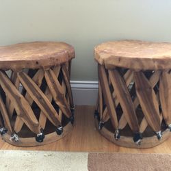2 Vintage Ottoman /side Table /stool from Arizona 