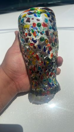 Glass artsy beer cup