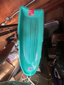 Teal Plastic Snow Sled Made in USA