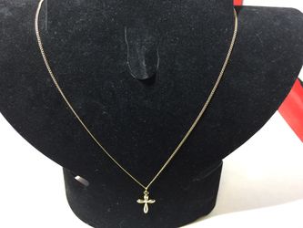14K Real Gold Cross Charm Pendent