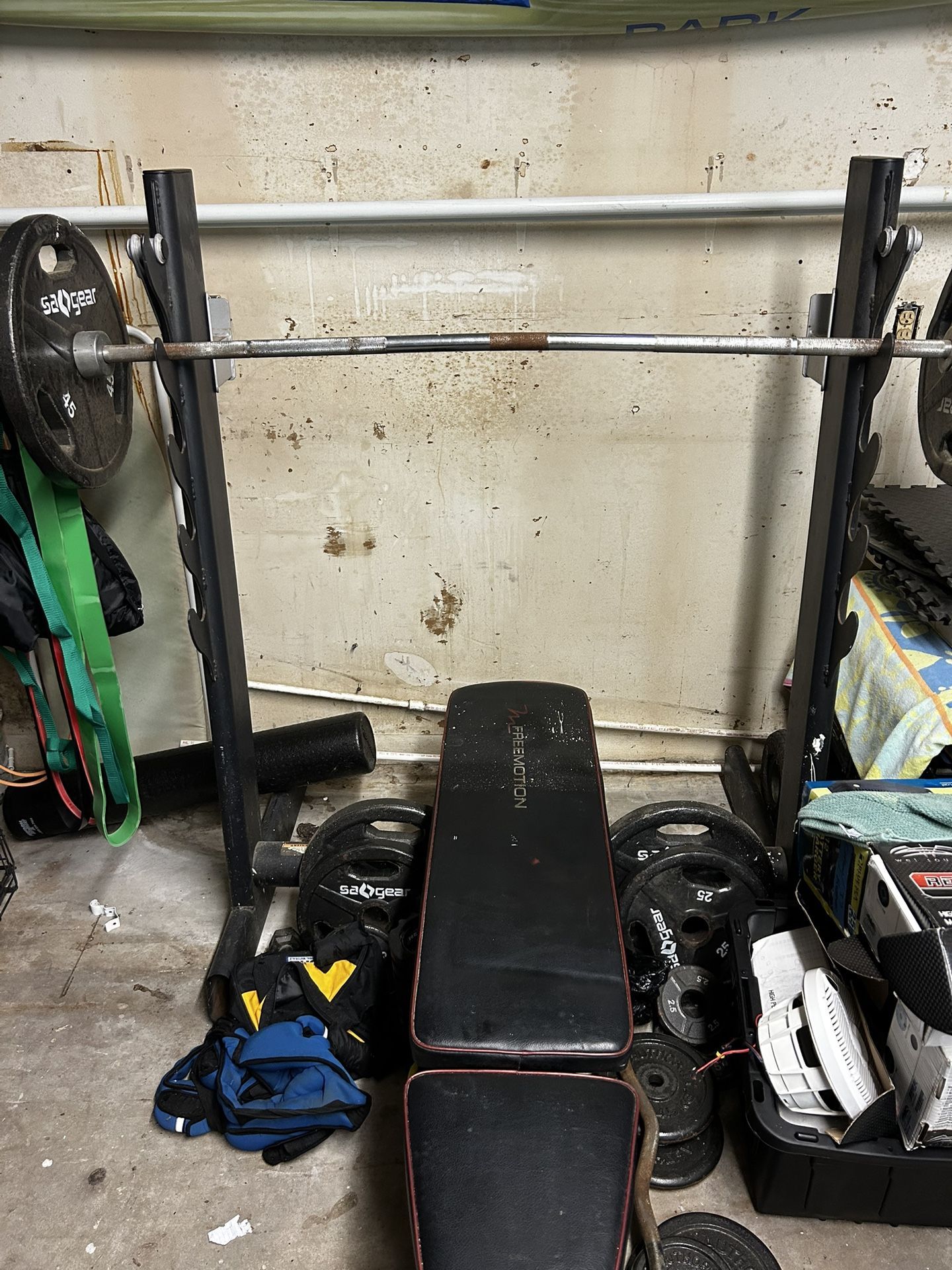 Adjustable Olympic Weight Bench and Barbell Rack