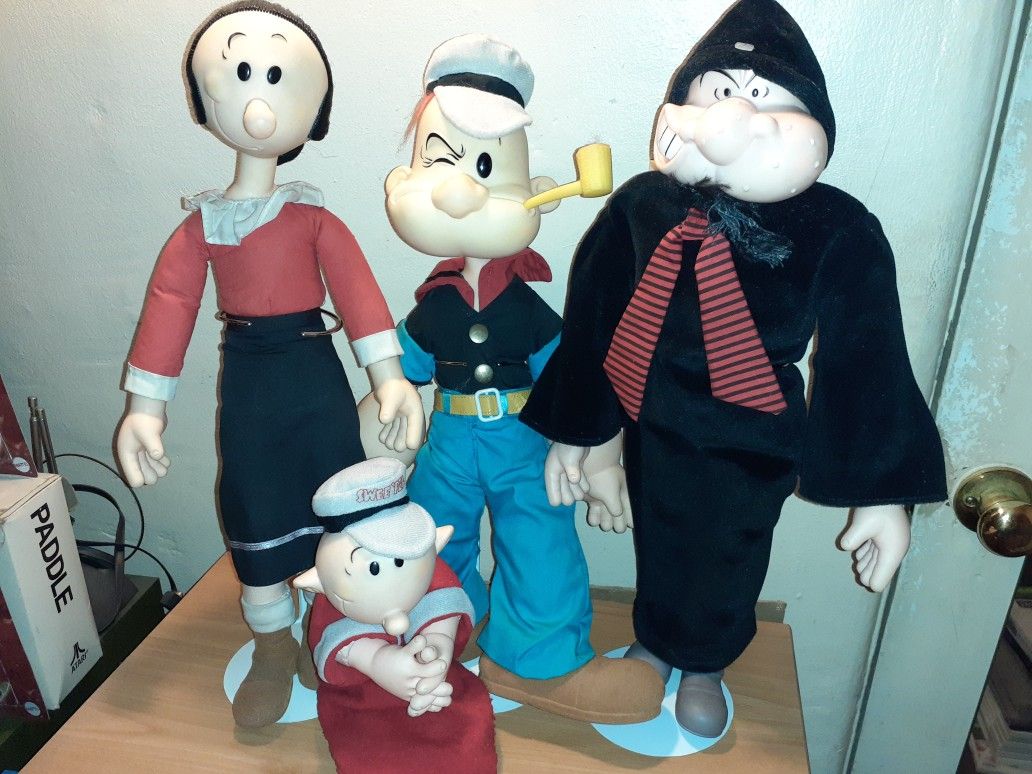 Vintage 1985 Presents King Feature Syndicates Popeye Dolls Rare 16"