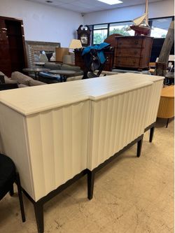 modern fluted credenza sideboard - 72” x 22” x 36” - Retail: $2450