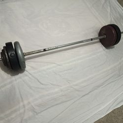 Weights and barbell 120lbs