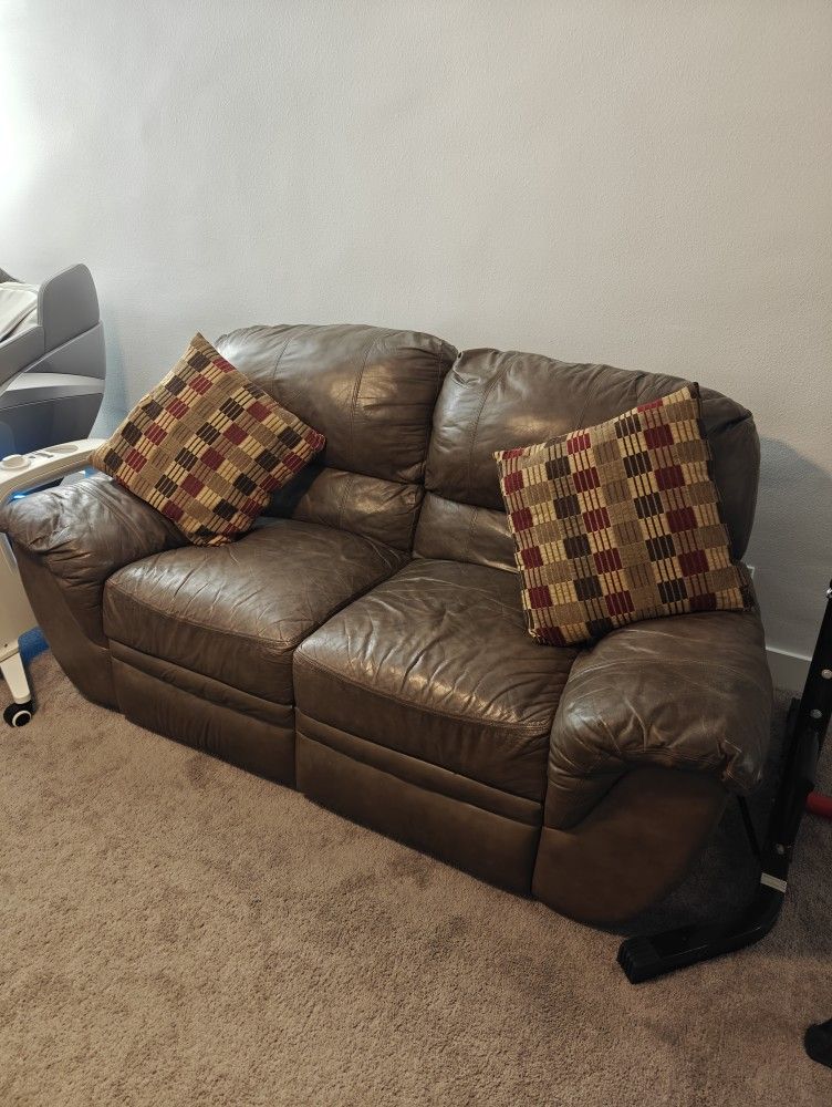 Leather Recliner love seat sofa