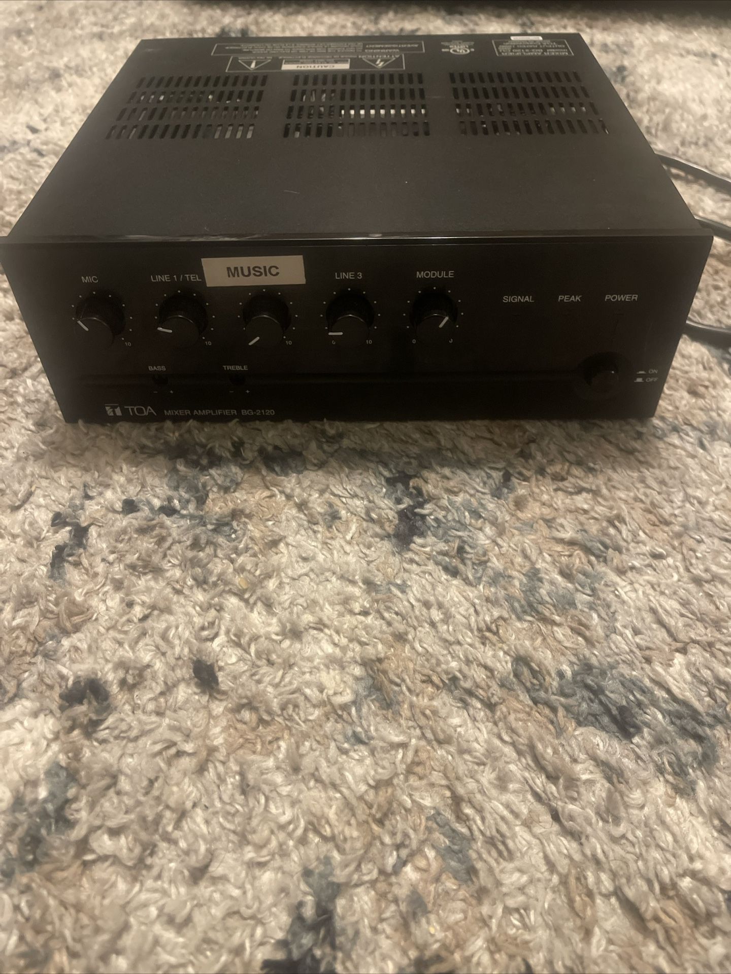TOA Power Amplifier BG-2120 120W 5 Input Mixer Amplifier