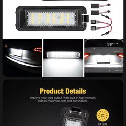 2pcs LED License Plate Light Error Free 18-SMD for VW Audi A4 Jetta Passat Golf