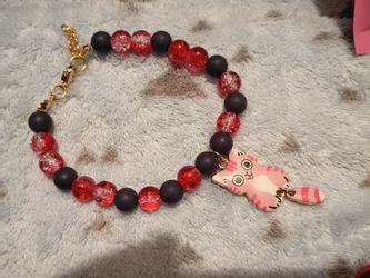 Cat bracelet (red/black) bracelet