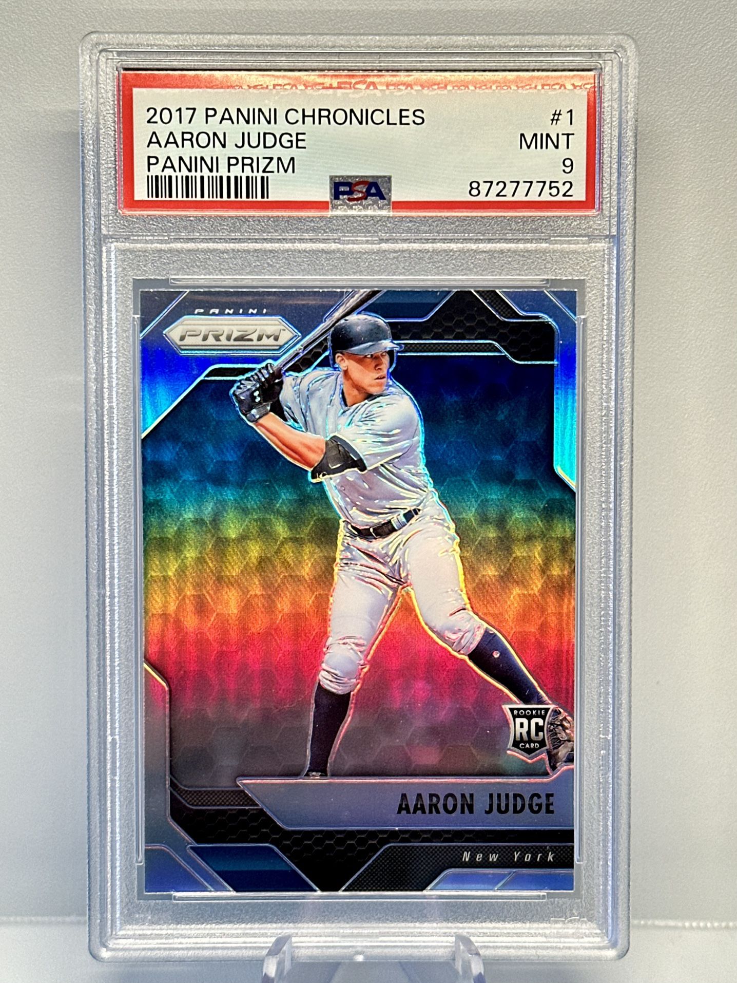 2017 Panini Aaron Judge Panini Prizm New York Yankees RC #1 PSA 9 MINT MVP!
