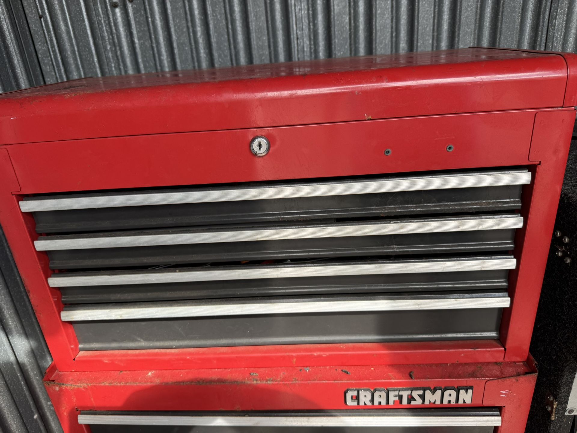 Vintage Antique 4 Drawer Heavy Duty Craftsman Commercial Tool Box W/Side Handles