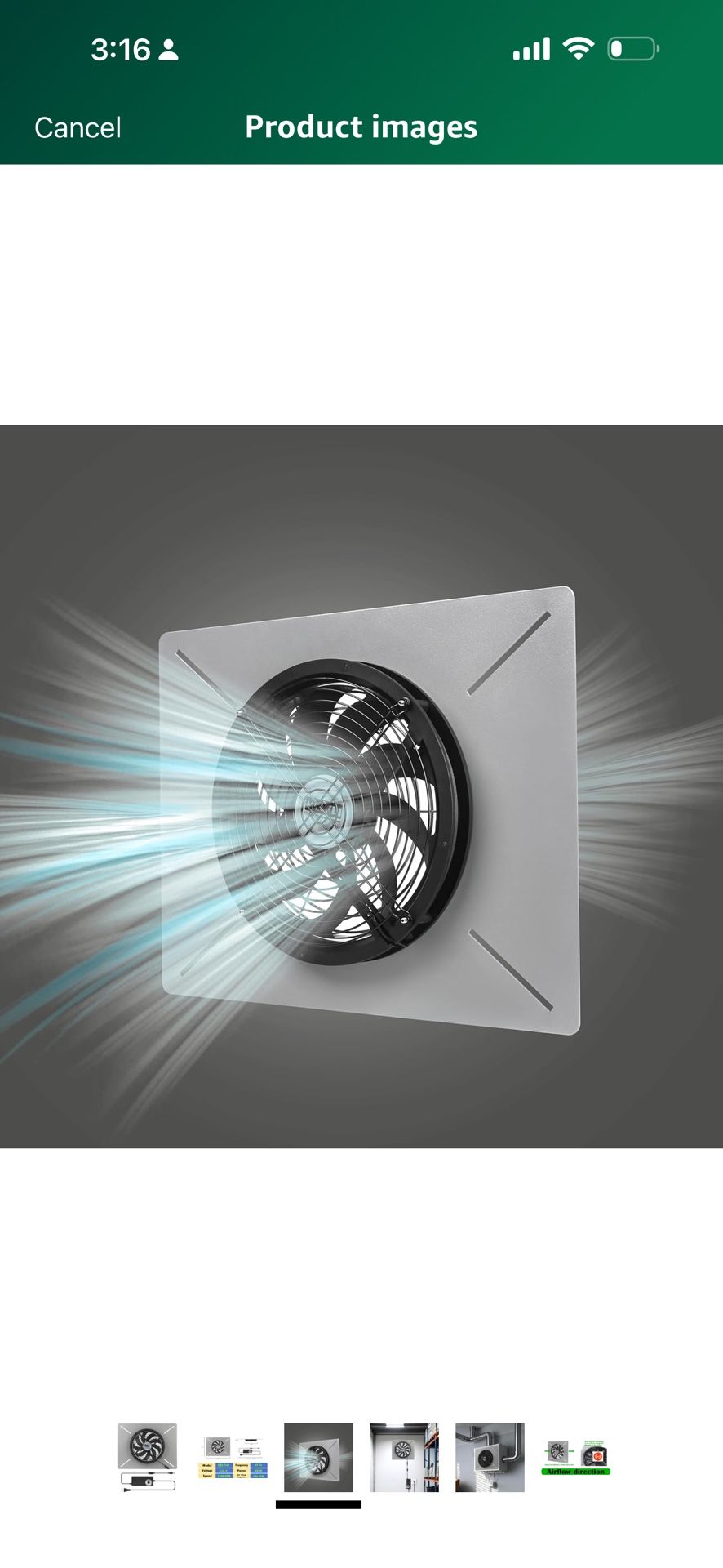 Basement Attic Crawlspace Ventilation Fan Window Exhaust Fan Ultra-Thin Design Reversible Airflow (Large-740CFM-16.9 * 12.9 Inch)