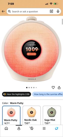Sunrise Alarm Clock with Pulse Wake, 7-Day Programmable 4 Loud Alarm