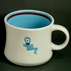 Starbucks Blue Ghost Mug Cup Halloween One Eyed Goblin