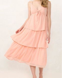 NEW Blush Pink Tiered Midi Dress - Size XS