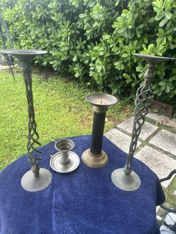Vintage Metal Candle Holders Set (4 pcs) – Rustic & Classic Style