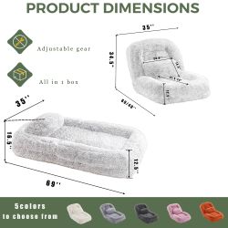 [NEW ARRIVED] [VIDEO PROVIDED] Human Dog Bed,Lazy Sofa,5-Position Adjustable Convertible,Floor Gaming Chair,bedroom, living room,Suitable for gaming, 