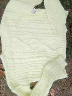 New women's crop sweater fluorescent yellow