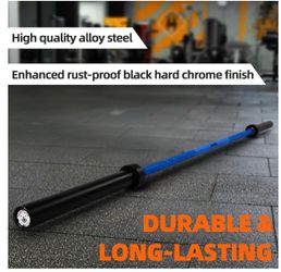 New blue and black Olympic bar signature brand weigh 45 pounds capacity 1500 pounds
