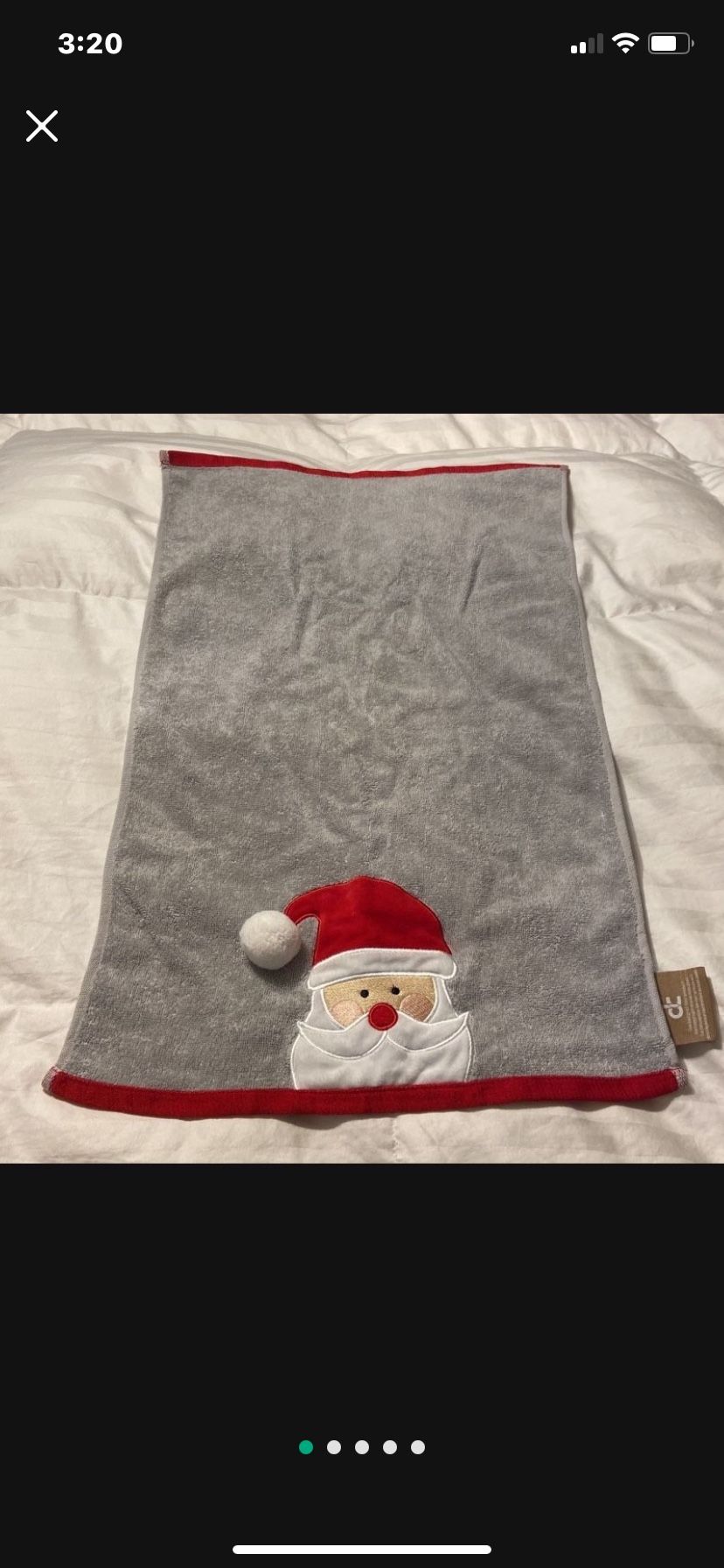 Like New Christmas Santa Claus Hand Towel 17” X 27”