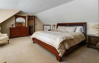 King Bedroom Set (Bed, Mattress, Box Spring, Dresser/Mirror, Nightstand, Armoire) Very Good Condition Can Be sold Separately Macys Furniture Smoke and