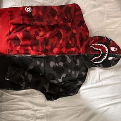 Red X Black Bape Hoodie