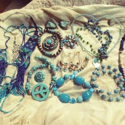 Vintage Turquoise Huge Assorted Jewelry Lot