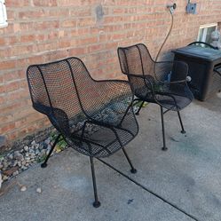 Pair vintage Sculptura armchairs Russell Woodard 1950'